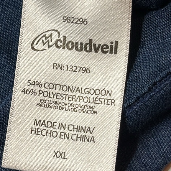 Cloudveil BLUE 1/4 Zip Pullover shirt cotton blend Long Sleeve hiking 2xl men’s - Picture 6 of 9